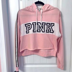 VS PINK Light Pink Cropped Hoodie